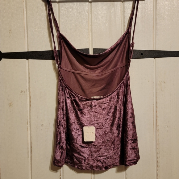 NWT Free People All Night Velvet Tunic Top Purple Fig Jam Cami Size XS - Picture 4 of 6